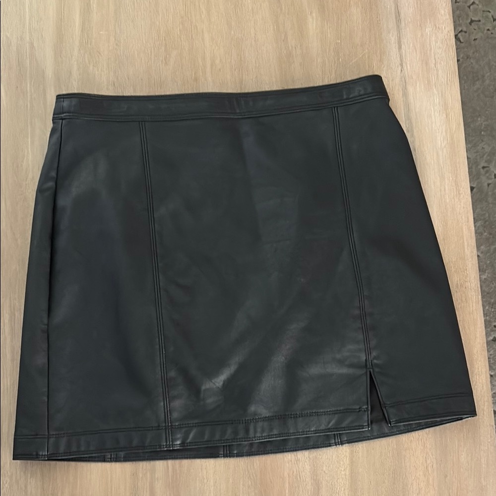 Abercrombie & Fitch Vegan Black Leather Skirt